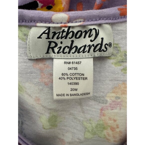 Vintage Purple Floral Bird Print Soft Knit Tiered Maxi Dress Size 20W 2X Plus Sz - Picture 5 of 7